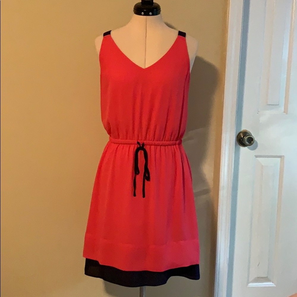 Loft pink and navy dress